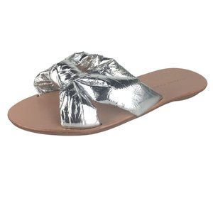 Loeffler Randall Metallic Silver Slides Sandals